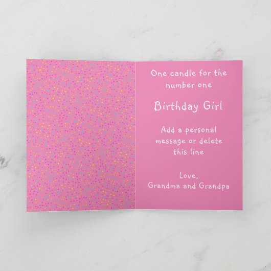 Westerne kleine cowgirl eerste verjaardag custom kaart (Binnen)