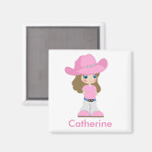 Westerne kleine Cowgirl Magneet (Voorkant / Achterkant)