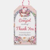 Westerne kleine cowgirl roze kust Baby shower Cadeaulabel (Voorkant)