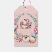 Westerne kleine cowgirl roze kust Baby shower Cadeaulabel (Achterkant)