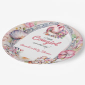 Westerne kleine cowgirl roze kust Baby shower Papieren Bordje (Gekanteld)