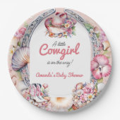 Westerne kleine cowgirl roze kust Baby shower Papieren Bordje (Voorkant)