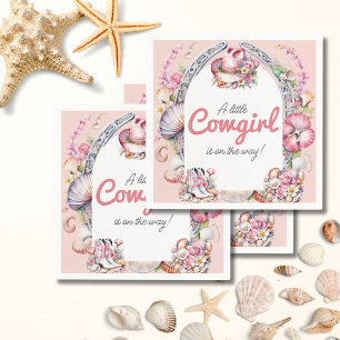 Westerne kleine cowgirl roze kust Baby shower Servet