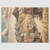 Westerne kleine stad in Wild West Prairie Tissuepapier (Voorkant)