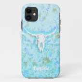 Westerne Koe Blauwgroen blauw meisje Case-Mate iPhone Case (Achterkant)