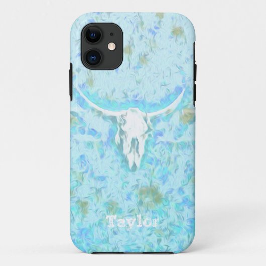 Westerne Koe Blauwgroen blauw meisje Case-Mate iPhone Case (Achterkant)