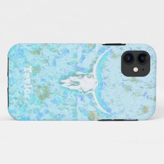 Westerne Koe Blauwgroen blauw meisje Case-Mate iPhone Case (Achterkant (horizontaal))