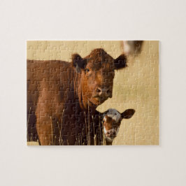 Westerne Koe en kalf Legpuzzel