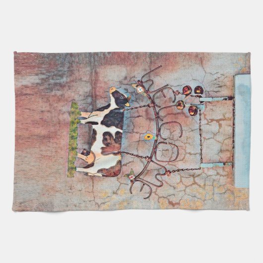 Westerne Koe Oostenrijk Theedoek (Horizontaal)