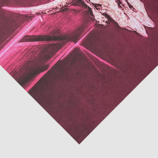 Westerne Koe Rood witte grunge textuur Tissuepapier (Detail)