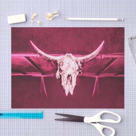 Westerne Koe Rood witte grunge textuur Tissuepapier (Craft)