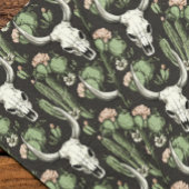 Westerne Koe Schedel en cactus Tissuepapier