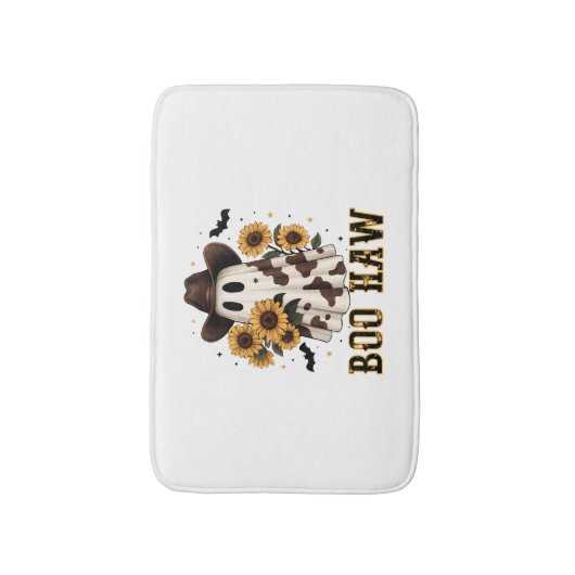 Westerne Koe Spot Spooky Ghost Boo Haw Badmat (Voorkant Verticaal)