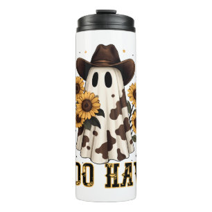 Westerne Koe Spot Spooky Ghost Boo Haw Thermosbeker