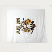 Westerne Koe Spot Spooky Ghost Boo Haw Wandkleed (Voorkant (horizontaal))