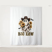 Westerne Koe Spot Spooky Ghost Boo Haw Wandkleed (Voorkant)