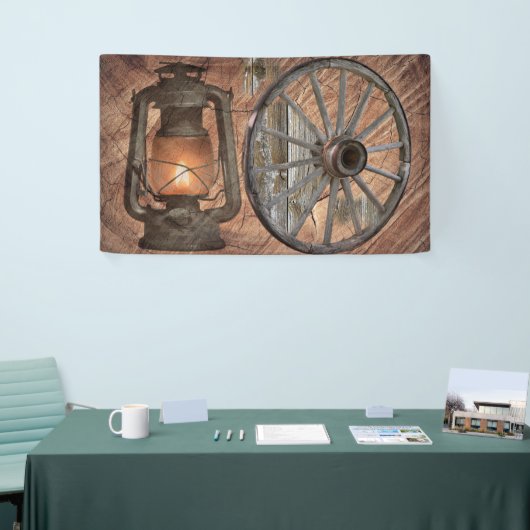 Westerne kolenolielamp en zwoerd spandoek (Beurs)