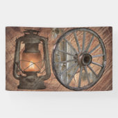 Westerne kolenolielamp en zwoerd spandoek (Horizontaal)