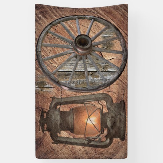 Westerne kolenolielamp en zwoerd spandoek (Verticaal)