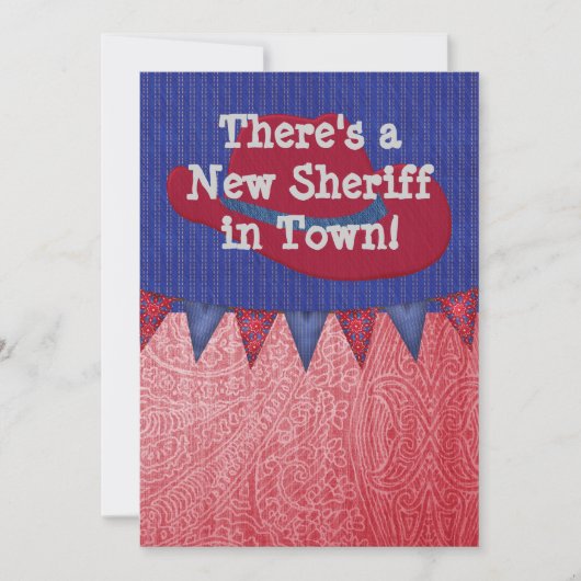 Westerne kondiging van de Baby van Cowboy Sheriff Aankondiging (Voorkant)