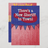 Westerne kondiging van de Baby van Cowboy Sheriff Aankondiging (Voorkant / Achterkant)