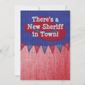 Westerne kondiging van de Baby van Cowboy Sheriff Aankondiging