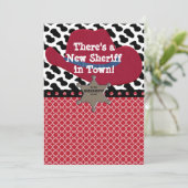Westerne kondiging van de Baby van Cowboy Sheriff Aankondiging (Staand voorkant)