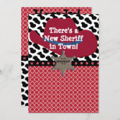 Westerne kondiging van de Baby van Cowboy Sheriff Aankondiging (Voorkant / Achterkant)