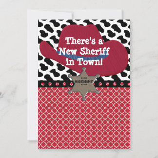 Westerne kondiging van de Baby van Cowboy Sheriff Aankondiging