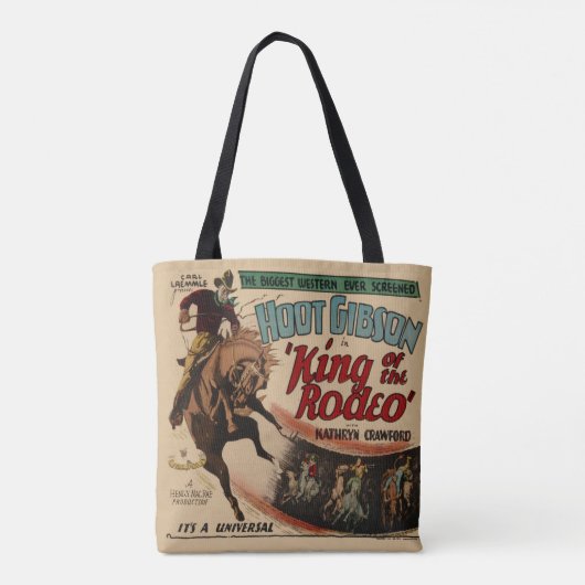  Westerne koning van de Rodeo Bronc Rider Tote Bag (Achterkant)