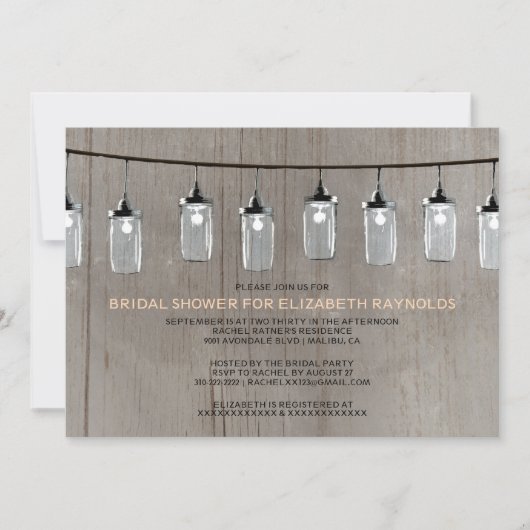 Westerne Koord Lichten Bridal Shower Invitations Kaart (Voorkant)