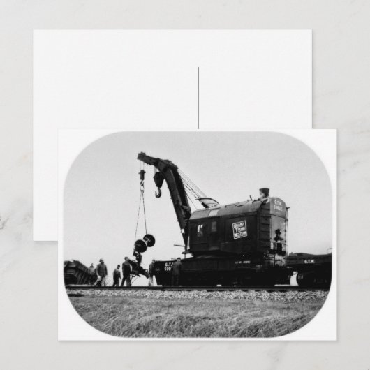 Westerne kraan met grote boomstam # 50032 briefkaart (Voorkant / Achterkant)