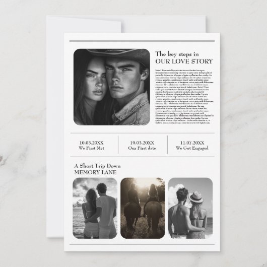 Westerne kranten bruiloft uitnodiging (Achterkant)