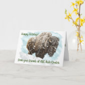 Westerne kunst, bizons kerstfeest kaart (Gele Bloem)