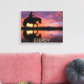 Westerne kunst cowboy op het paard canvas afdruk (Insitu (Woonkamer))