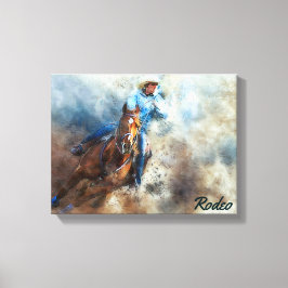 Westerne kunst, cowboy, paarden, rodeo Canvas afdr