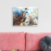 Westerne kunst, cowboy, paarden, rodeo Canvas afdr (Insitu (Woonkamer))