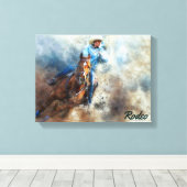 Westerne kunst, cowboy, paarden, rodeo Canvas afdr (Insitu (Houten vloer))
