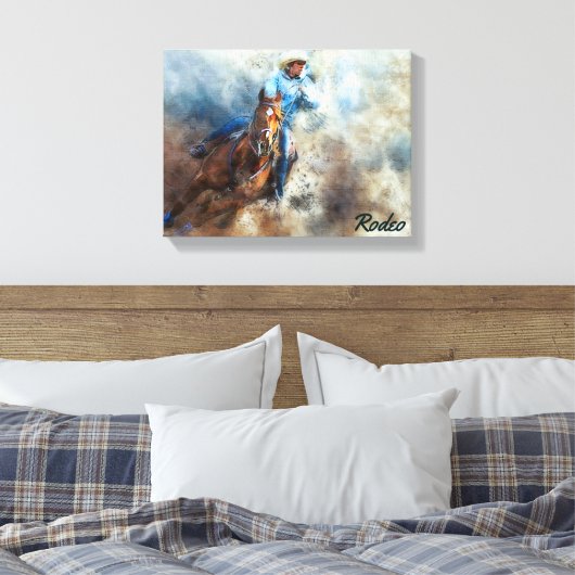 Westerne kunst, cowboy, paarden, rodeo Canvas afdr Afdruk (Insitu (Slaapkamer))
