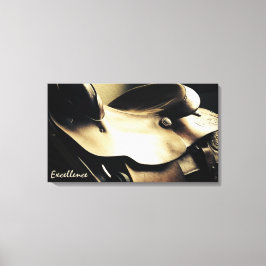 Westerne kunst, Cowboy Saddle, Excellentie Canvas Afdruk