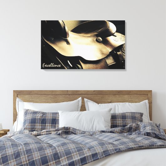 Westerne kunst, Cowboy Saddle, Excellentie Canvas Afdruk (Insitu (Slaapkamer))