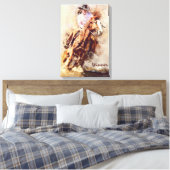 Westerne kunst, Cowgirl Horse, Rodeo Winner Canvas Afdruk (Insitu (Slaapkamer))