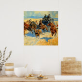 Westerne kunst "Downing the Nigh Leader" Poster (Keuken)