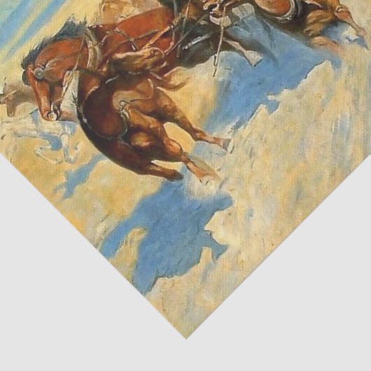 Westerne kunst "Downing the Nigh Leader" Tissuepapier (Detail)