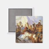 Westerne Kunst, Indische Oorlogspartij door NC Wy Magneet (Voorkant / Achterkant)