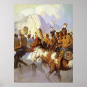 Westerne Kunst, Indische Oorlogspartij door NC Wy Poster (Voorkant)