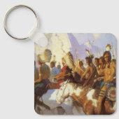  Westerne Kunst, Indische Oorlogspartij door NC Wy Sleutelhanger (Voorkant)