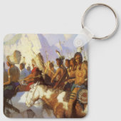  Westerne Kunst, Indische Oorlogspartij door NC Wy Sleutelhanger (Achterkant)