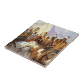  Westerne Kunst, Indische Oorlogspartij door NC Wy Tegeltje (Zijkant)