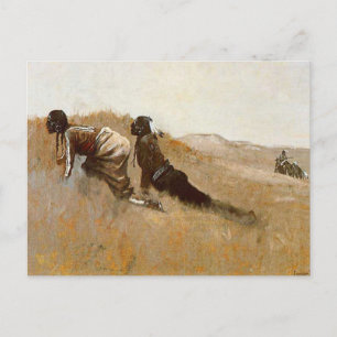 Westerne kunst "Indische schilders die Custer beki Briefkaart